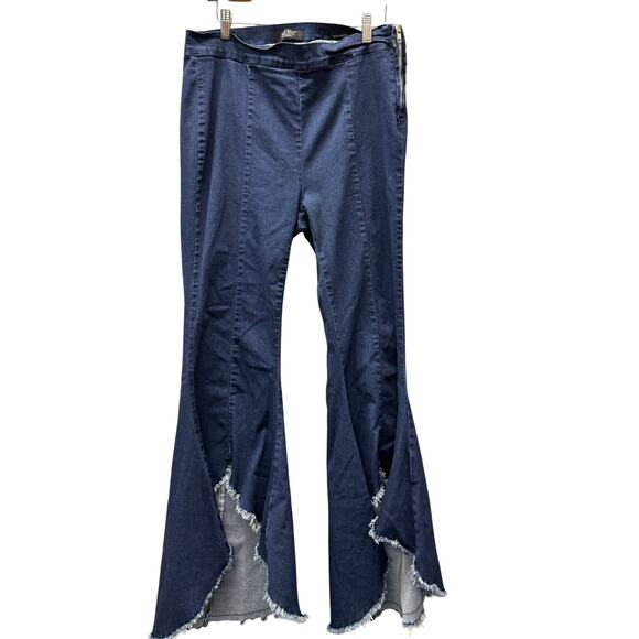 Judy Blue Jeans Womens 14 W Super Flare Fit Blue Denim Stretch 34" Inseam - Picture 2 of 10